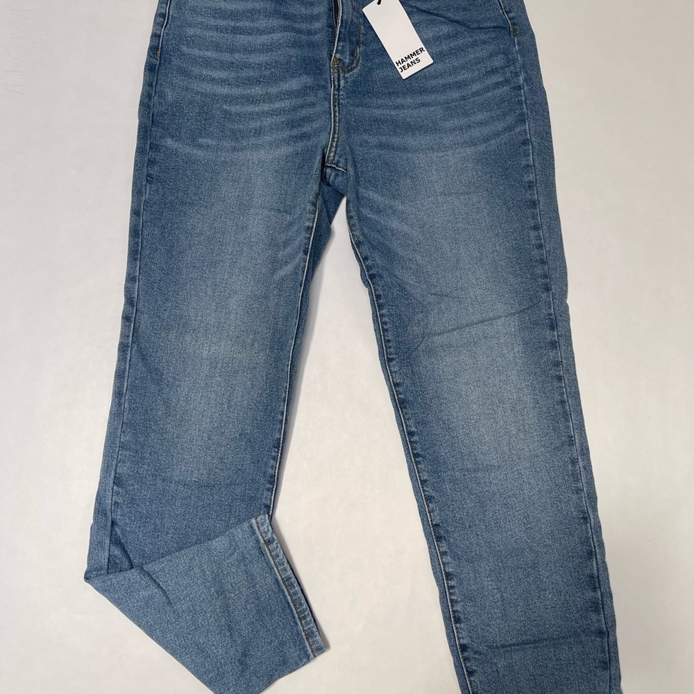 Kenneth Cole Blue Boyfriend Jeans with Relaxed Fit